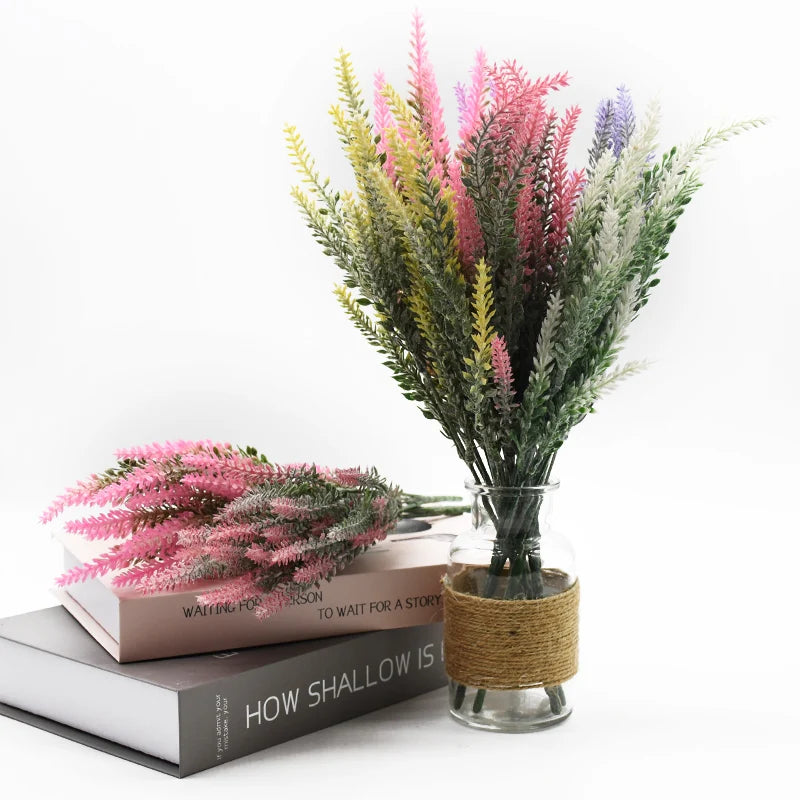 DecorBites™ Lavender Vase: Artificial Flowers Home Decor Wedding Decorative Flower Pot