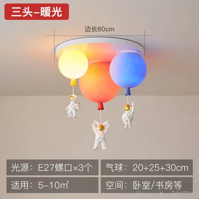 DecorBites™ Kids Space Balloon LED Ceiling Lamp - Creative Nordic Cartoon Decor