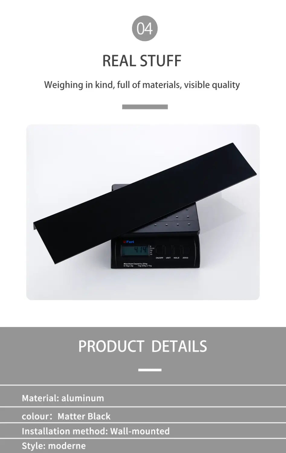 DecorBites™ Modern Black and White Wall-Mounted Organizer Shelf