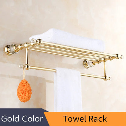 Juego de accesorios de baño DecorBites™ Crystal Brass Gold