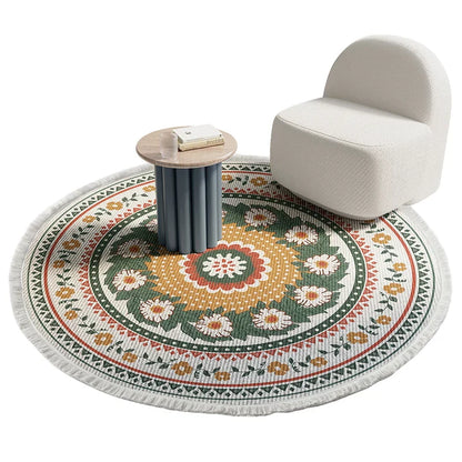 DecorBites™ Bohemian Ethnic Round Area Rug for Bedroom and Balcony Floor – Christmas New Year Gift