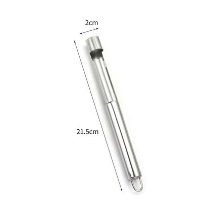 Cuchillo rebanador y quitacorazones de frutas DecorBites™, acero inoxidable, para manzanas, peras y dátiles.