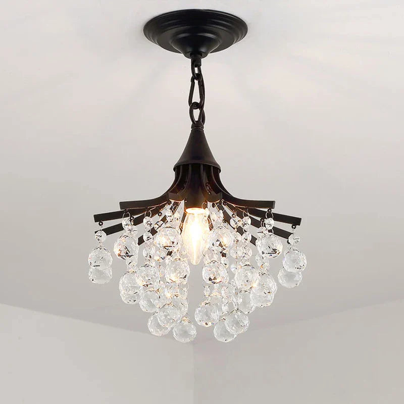 DecorBites™ Gold/Black Crystal Pendant Chandelier for Wedding Decor and Luxury Home Lighting