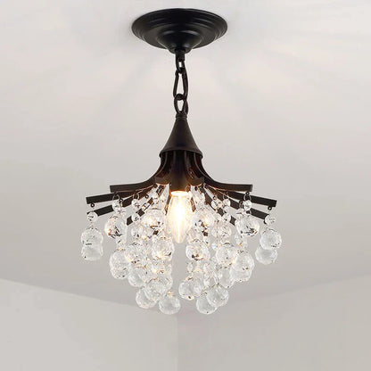 DecorBites™ Gold/Black Crystal Pendant Chandelier for Wedding Decor and Luxury Home Lighting
