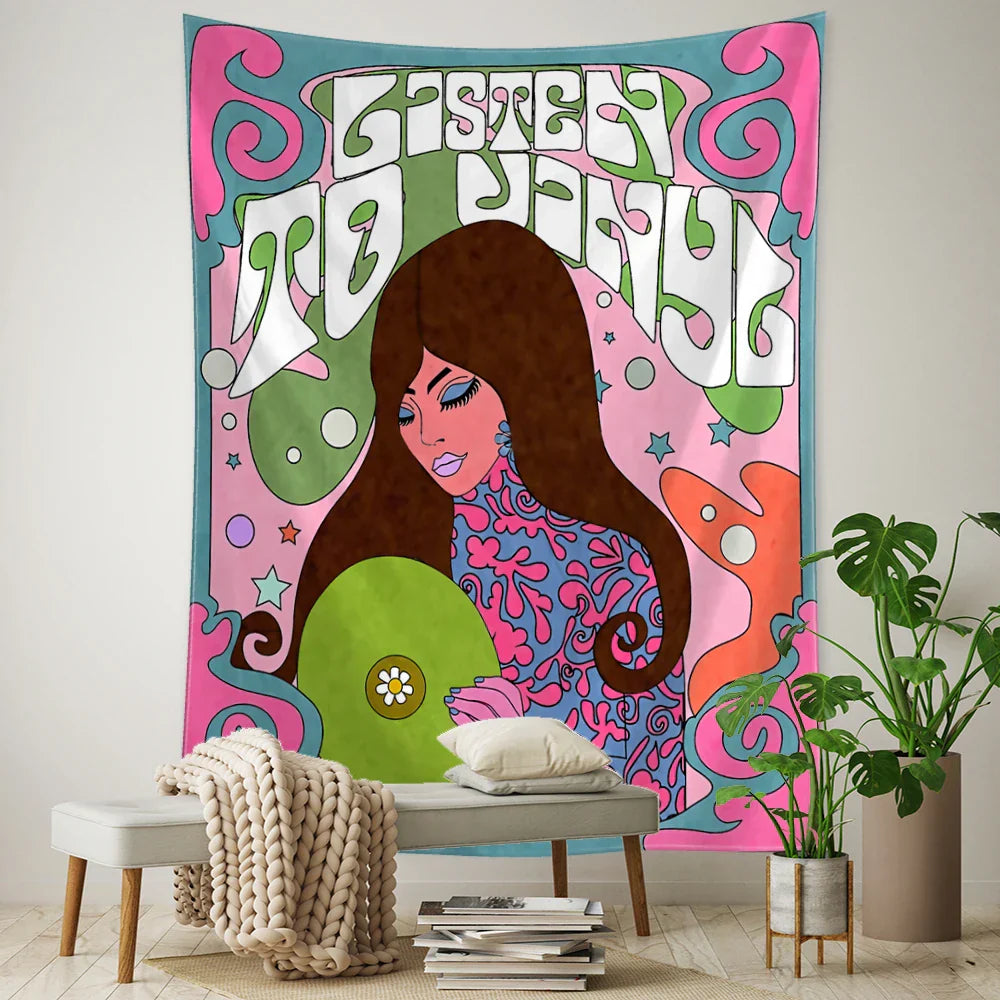 Rainbow Girl Tarot Card Tapestry Wall Hanging Room Decor Decobites