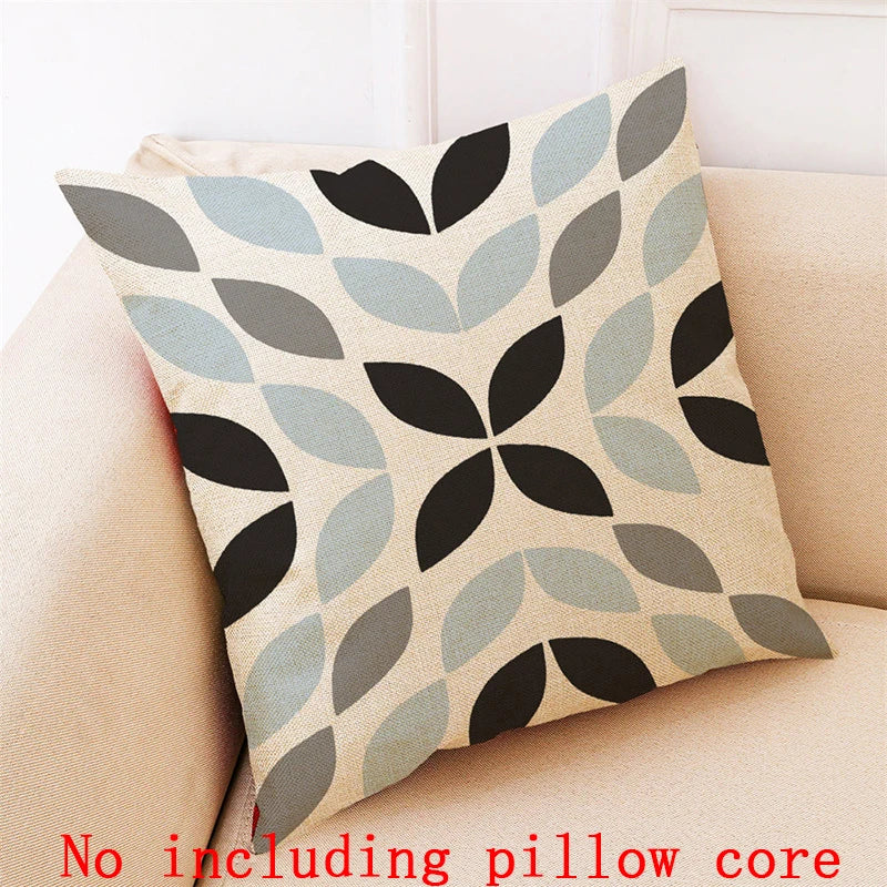 Geometric Pattern Printed Throw Pillow - Modern Brief Soft Cushion by Decobites