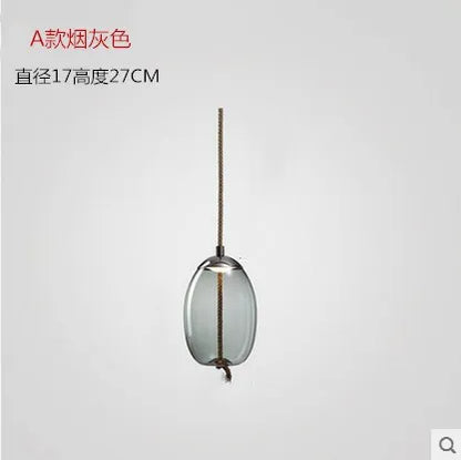 DecorBites™ Hemp Rope Knot Pendant Lights - Suspendu Glass Hanging Lamp