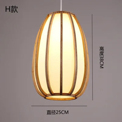 DecorBites™ Japanese Bamboo Chandelier Lights for Bedroom Living Room Tea Room Zen Lamps