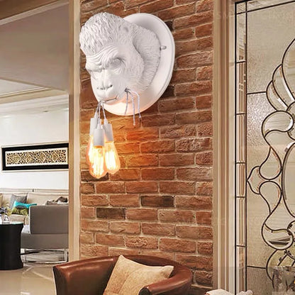 DecorBites™ Gorilla Resin Wall Lamp: Modern Retro LED Sconce for Bedroom Decor