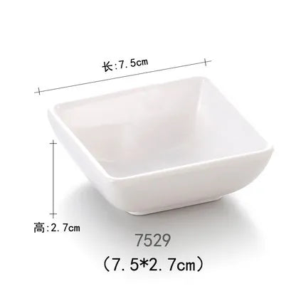 طقم أطباق وأطباق صلصة غمس بلاستيكية من الميلامين الأسود من DecorBites™ - عبوة من 4 قطع