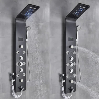 DecorBites™ LED Rainfall Shower Panel System with Temperature Screen