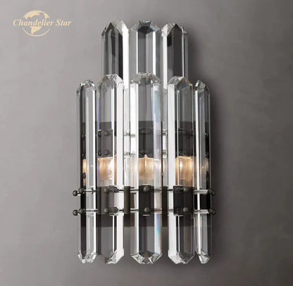 DecorBites™ Crystal LED Wall Sconce Two Tiers Indoor Lighting for Bathroom Bedroom