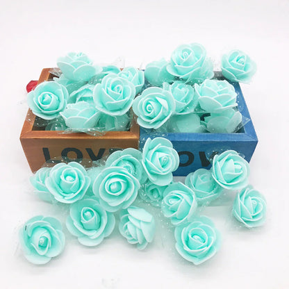 DecorBites™ Handmade Foam Rose Flower Heads | 100Pcs Wedding Craft Decoration
