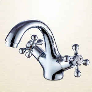 DecorBites™ Antique Brass Double Handle Basin Mixer tap Robinet for Kitchen & Bathroom