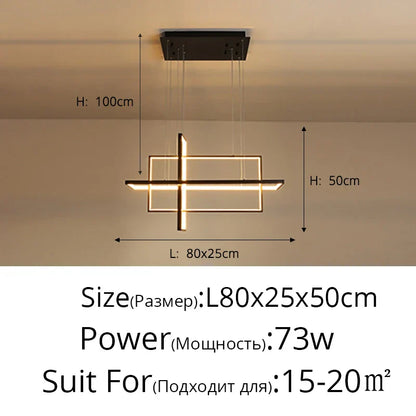 Lámpara colgante geométrica de aluminio DecorBites™ para sala de estar, dormitorio, restaurante y cocina - Luminaria de arte moderno