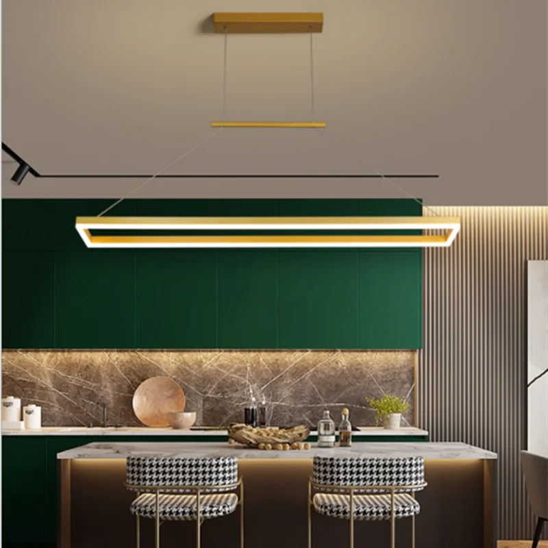 Decorbites™ Lámpara de Araña LED de Aluminio Dorado con Diseño Decorativo de Acrílico para Dormitorio y Isla de Cocina