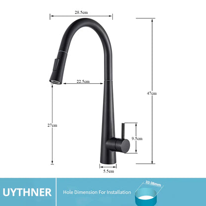 DecorBites™ Gold Swivel Kitchen Faucet with Pull Down Sprayer