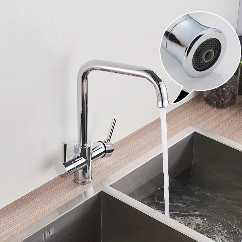 Decorbites™ Zweispundenduschfilterarmatur mit 360-Grad-Drehung für gereinigtes Küchenwasser