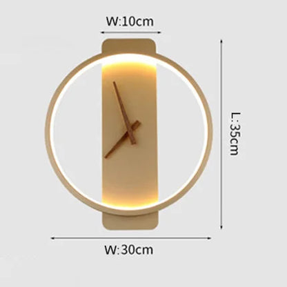 DecorBites™ LED Wall Lamp Wall Clock Modern Design Nordic Luxury Simple For Hotel Bedside