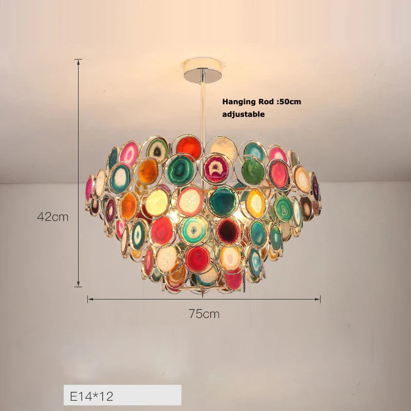 DecorBites™ Agate Designer LED Chandelier for Foyer & Dining Room