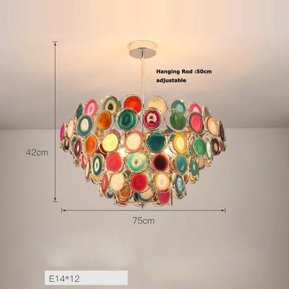 DecorBites™ Agate Designer LED Chandelier for Foyer & Dining Room