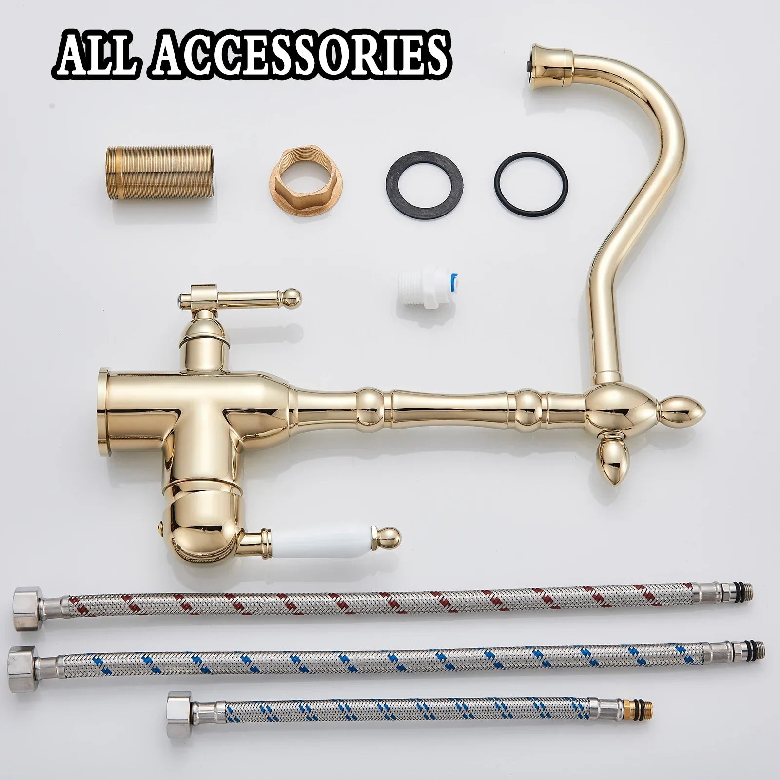 Decorbites™ Gold Küchenfilterarmatur mit 360° Drehung und dualen Wasserfunktionsmodi