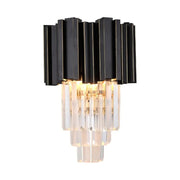 Aplique de pared Decorbites™ de cristal negro dorado con gotas de cristal K9, lámpara de pared moderna con pantalla de gotas de cristal