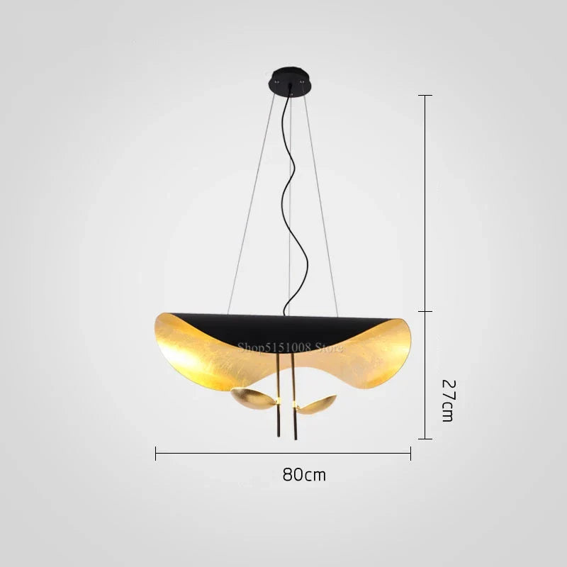 Lámpara colgante LED DecorBites™ con textura dorada para decoración de sala de estar y dormitorio.