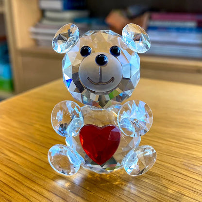 Figura de oso de cristal DecorBites™: Adorno de animal de vidrio y pisapapeles