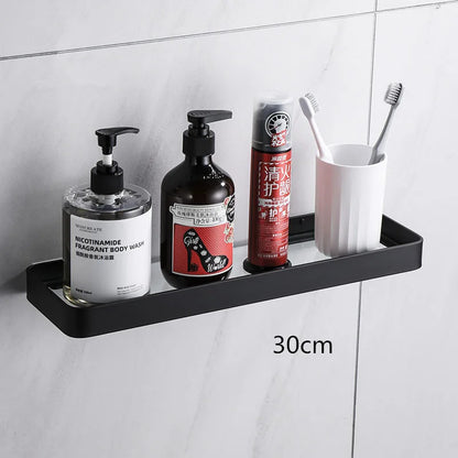 DecorBites™ Glass Corner Shelf with Bar for Bath and Kitchen Storage