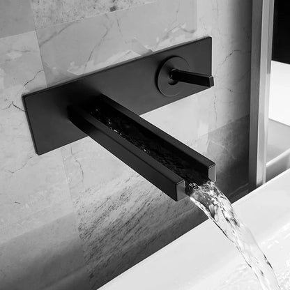 DecorBites™ Dual Handle Wall Mounted Brass Basin Faucet Silver Mixer Tap