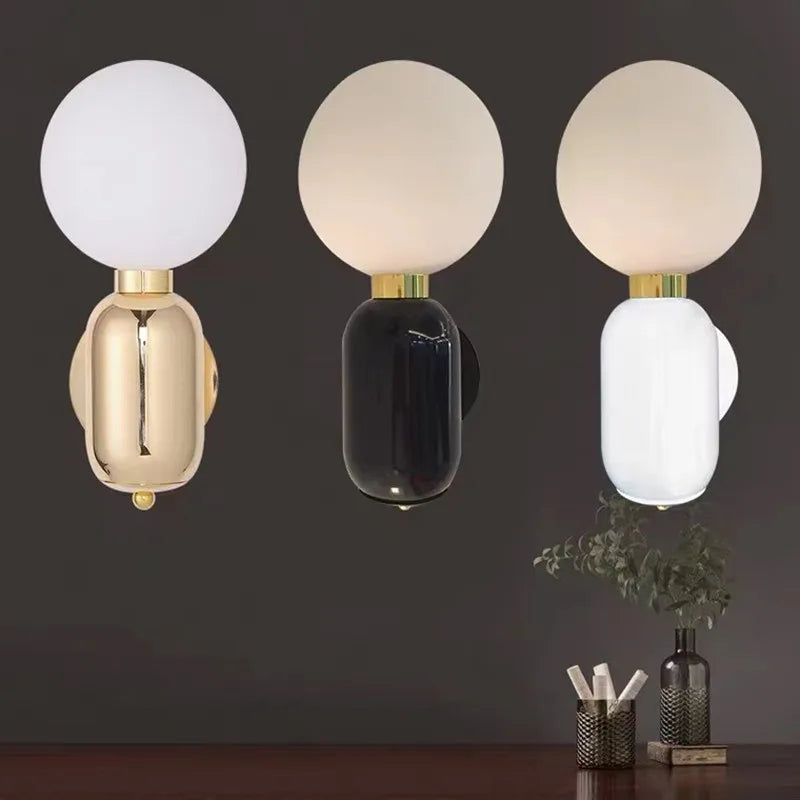 DecorBites™ Gold Mirror Ball Wall Lamp - Modern Minimalist LED Sconce