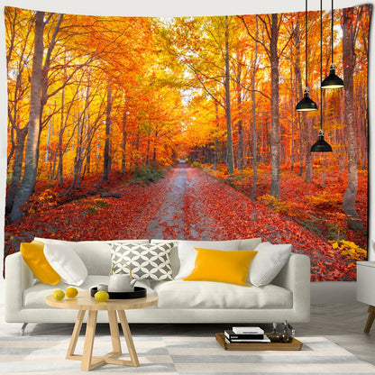 Decobites Red Maple Forest Tapestry Wall Hanging - Bohemian Aesthetics Room Decor