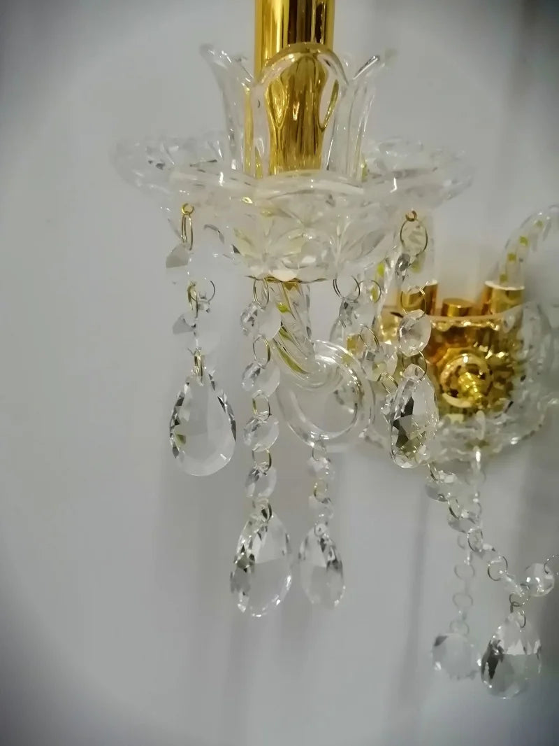 DecorBites™ Crystal Wall Lamp: European Style K9 Crystal, Luxury for Bedroom, Aisle, Ktv