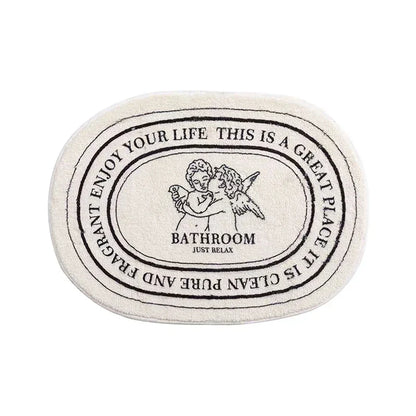 سجادة حمام مشعرة مطبوعة بنقشة ملائكية من DecorBites™ مقاس 40×60 سم