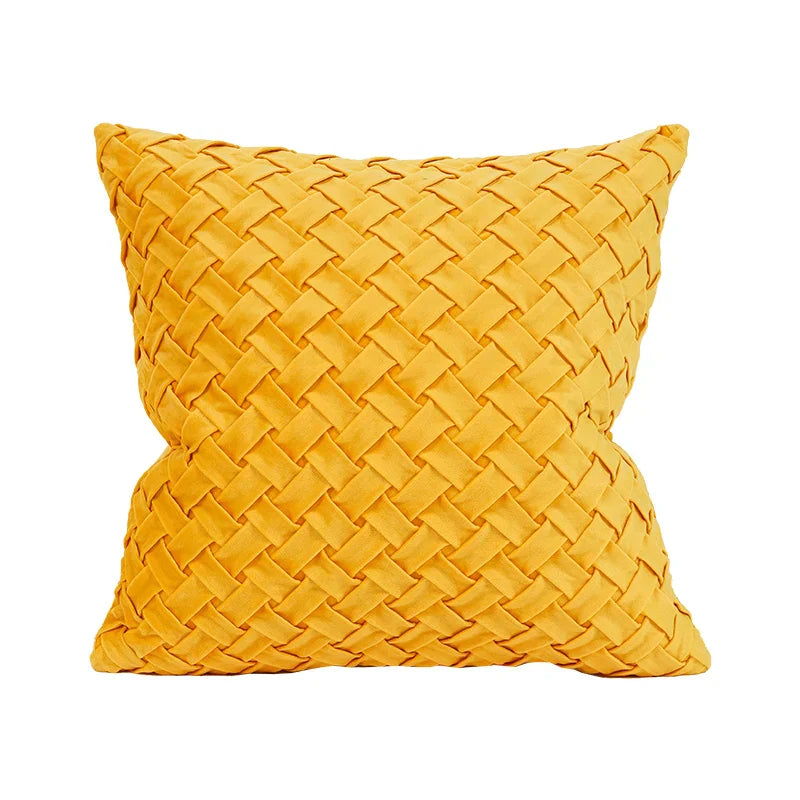 Funda de Cojín con Bordado en Parche de Cuero Decorbites™: Estuche de Almohada de Lujo Moderno para Sofá