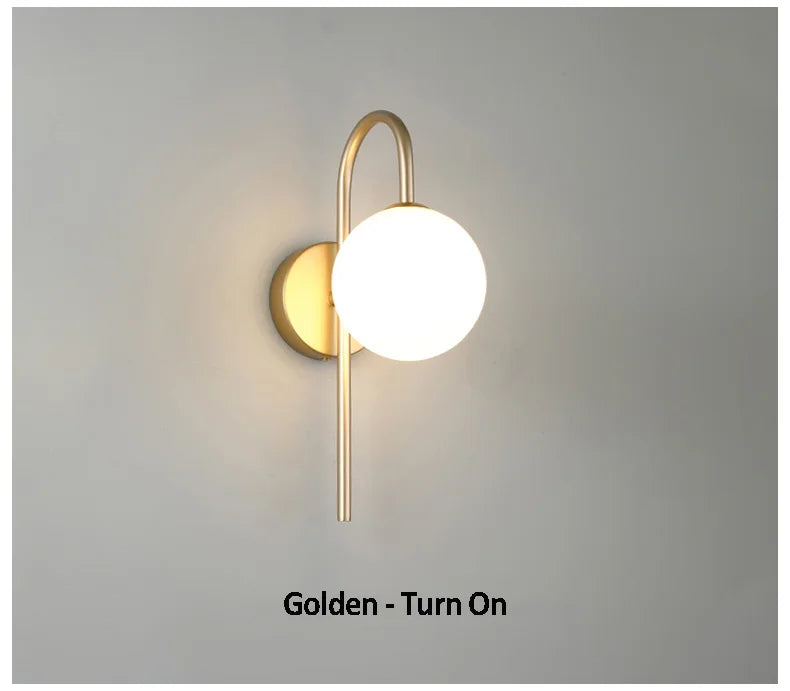 ديكوربايتس™ مصباح حائط LED على شكل كرة زجاجية لغرفة المعيشة الأنيقة وغرفة النوم وإضاءة درج الفندق