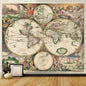 Decobites Medieval Map Bohemian Tapestry Wall Hanging for Home Decor