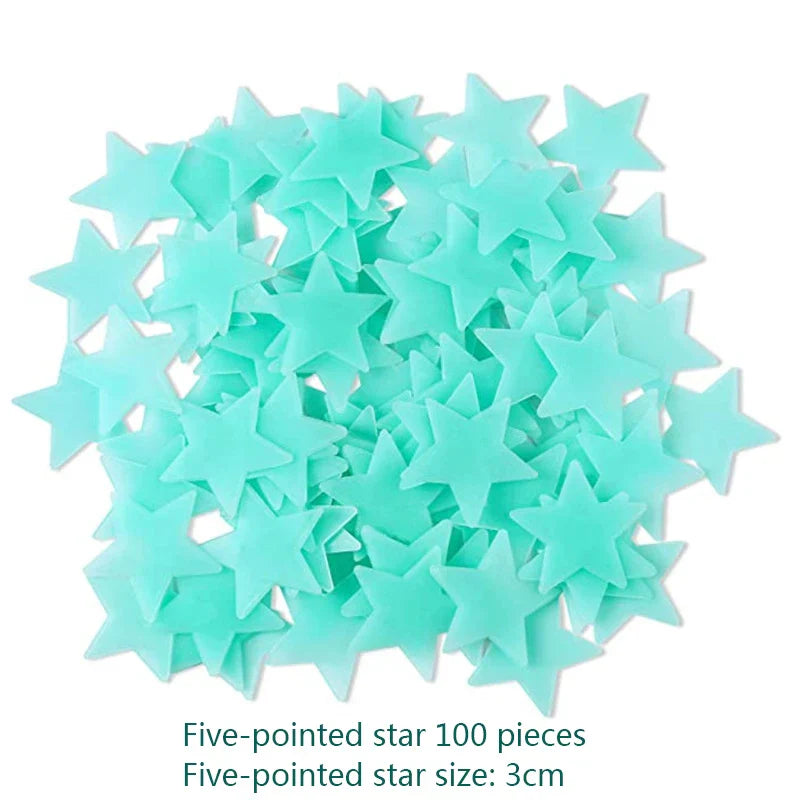 Pegatinas de pared de estrellas 3D que brillan en la oscuridad de DecorBites™ – Decoración luminosa fluorescente para el hogar