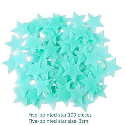 Pegatinas de pared de estrellas 3D que brillan en la oscuridad de DecorBites™ – Decoración luminosa fluorescente para el hogar