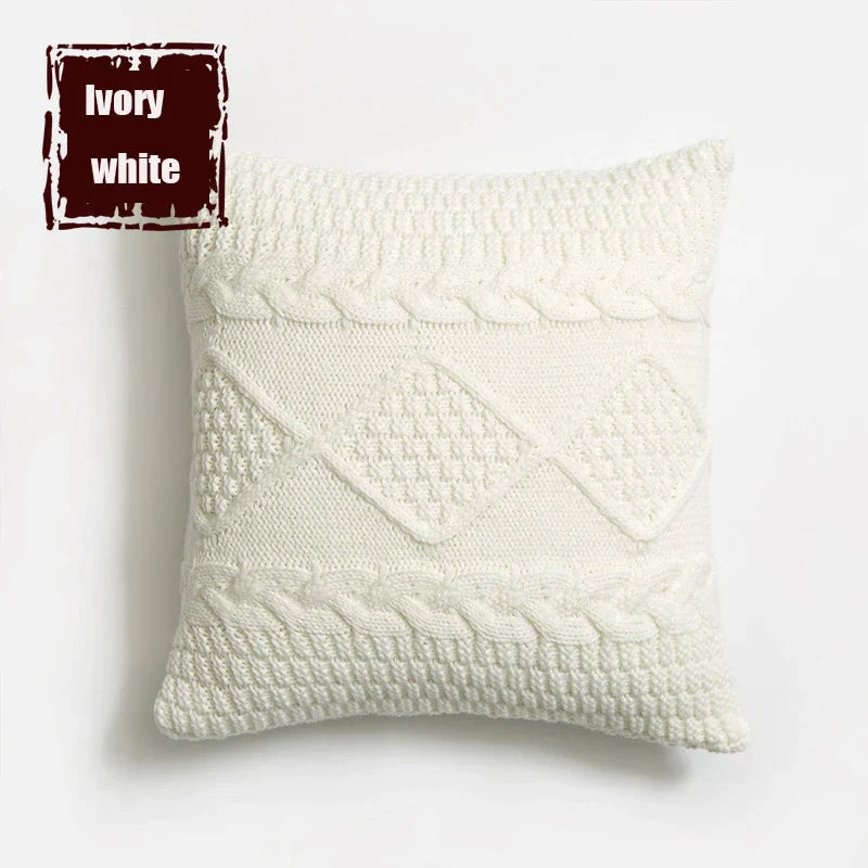 DecorBites™ Knitted Rhombus Pillowcase: Super Soft Throw Pillow Cover for Home Decor