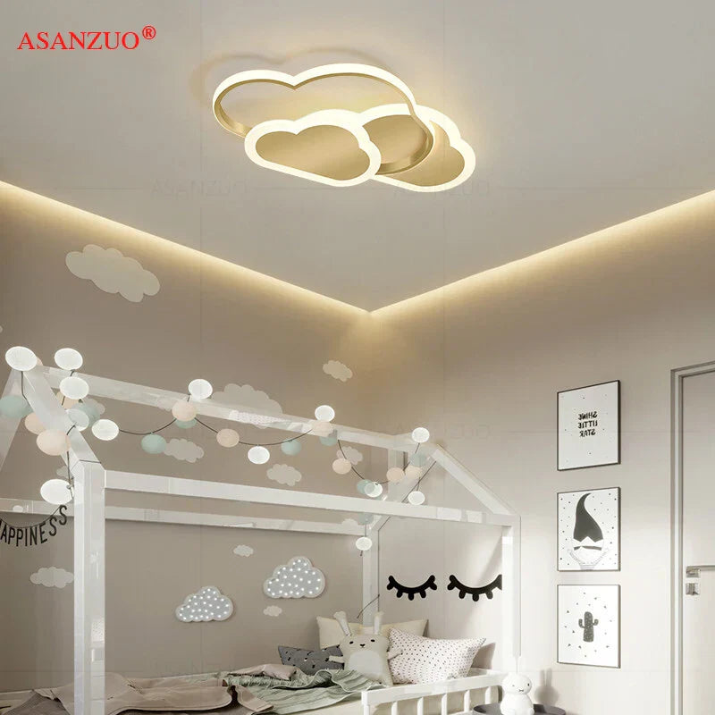 DecorBites™ Cloud Pink LED Ceiling Lamp for Children's Room - Dimmable Modern Lighting