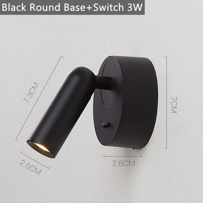 DecorBites™ LED Reading Wall Lamp with Switch | 350º Rotation | 3W Bedside Sconce for Home Decor