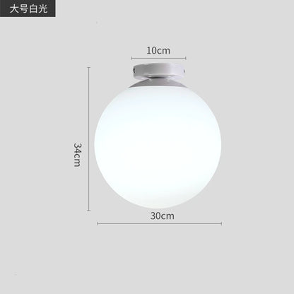 Lámpara de techo de bola de cristal DecorBites™: Lámpara redonda blanca moderna para cocina, pequeña lámpara de globo.