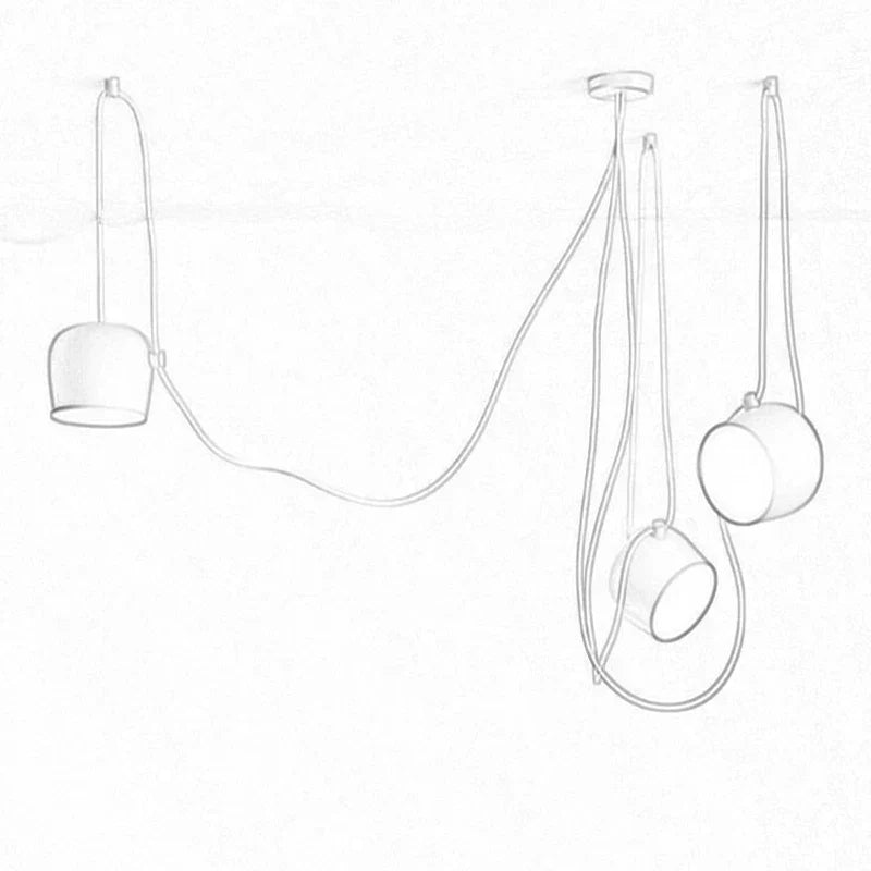 Lámpara colgante LED DecorBites™ Black Drum para cocina y restaurante - Lámpara de techo industrial tipo araña