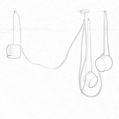 Lámpara colgante LED DecorBites™ Black Drum para cocina y restaurante - Lámpara de techo industrial tipo araña