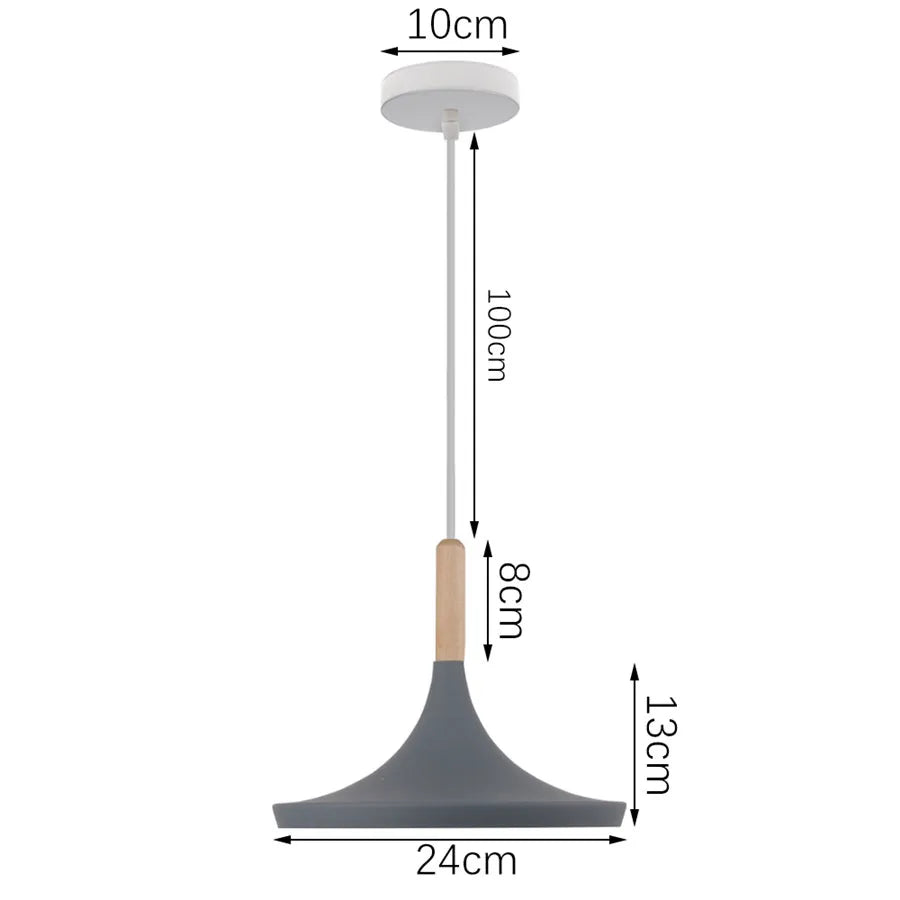 DecorBites™ Industrial Gray Pendant Light with LED for Living Room, Foyer - Modern Luminaire