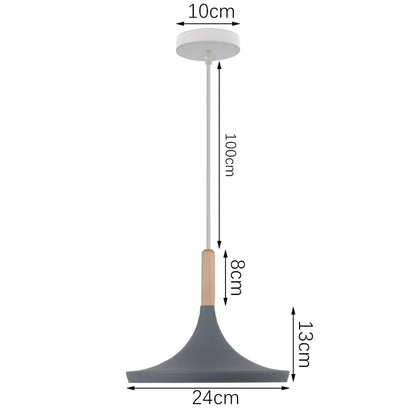 DecorBites™ Industrial Gray Pendant Light with LED for Living Room, Foyer - Modern Luminaire