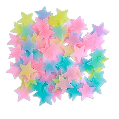 Pegatinas de pared de estrellas 3D que brillan en la oscuridad de DecorBites™ – Decoración luminosa fluorescente para el hogar