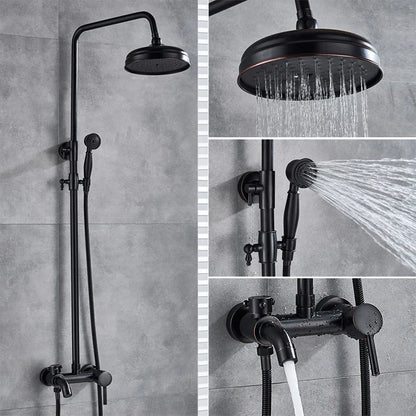 Juego de ducha DecorBites™ de latón con rociador tipo lluvia de 8" y grifo para bañera de pared